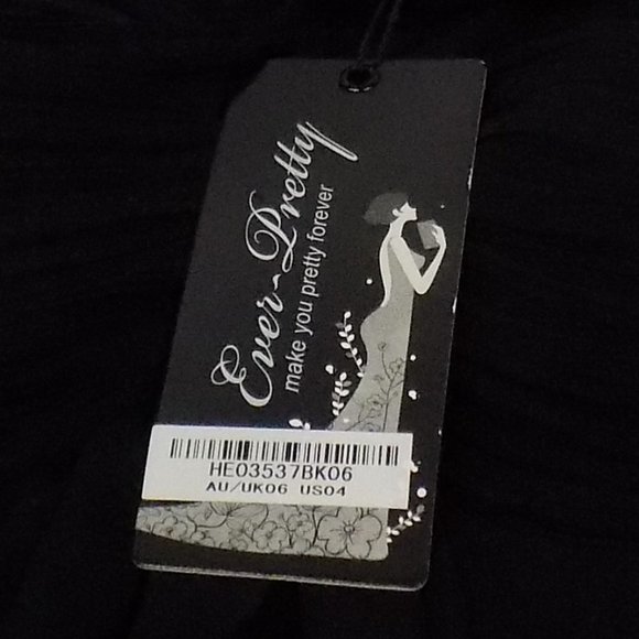 Ever Pretty Black Pleated Bodice One Shoulder Dress Size 4 NWT - Picture 12 of 12